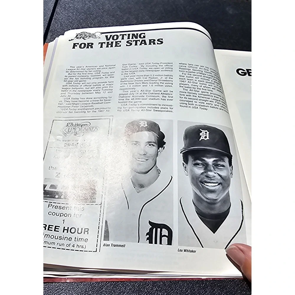 1987 Detroit Tigers Official Scorebook &‎ Program MLB Baseball